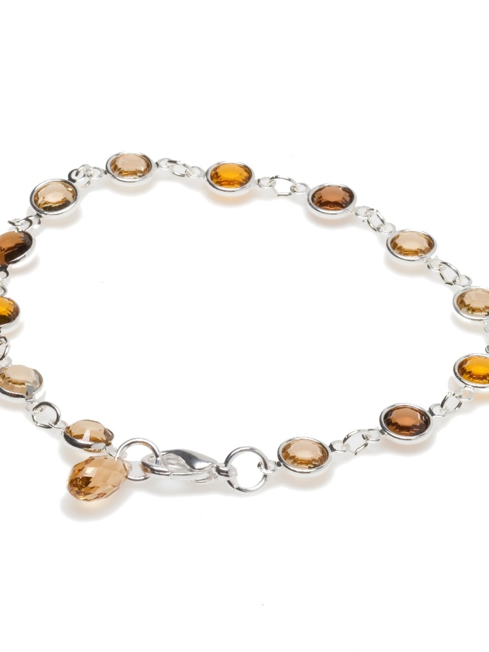 NWT Montreal Made Swarovski Crystal Channel Bracelet with Briolette Charm